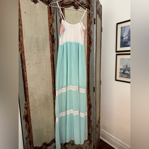 Flying Tomato Maxi Dress - Aqua, Pink, and White - Picture 3 of 8